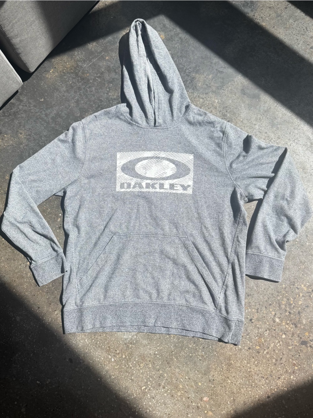 Oakley Graphic Logo Pullover Hoodie Heather Grey Size XL Gorpcore Skate